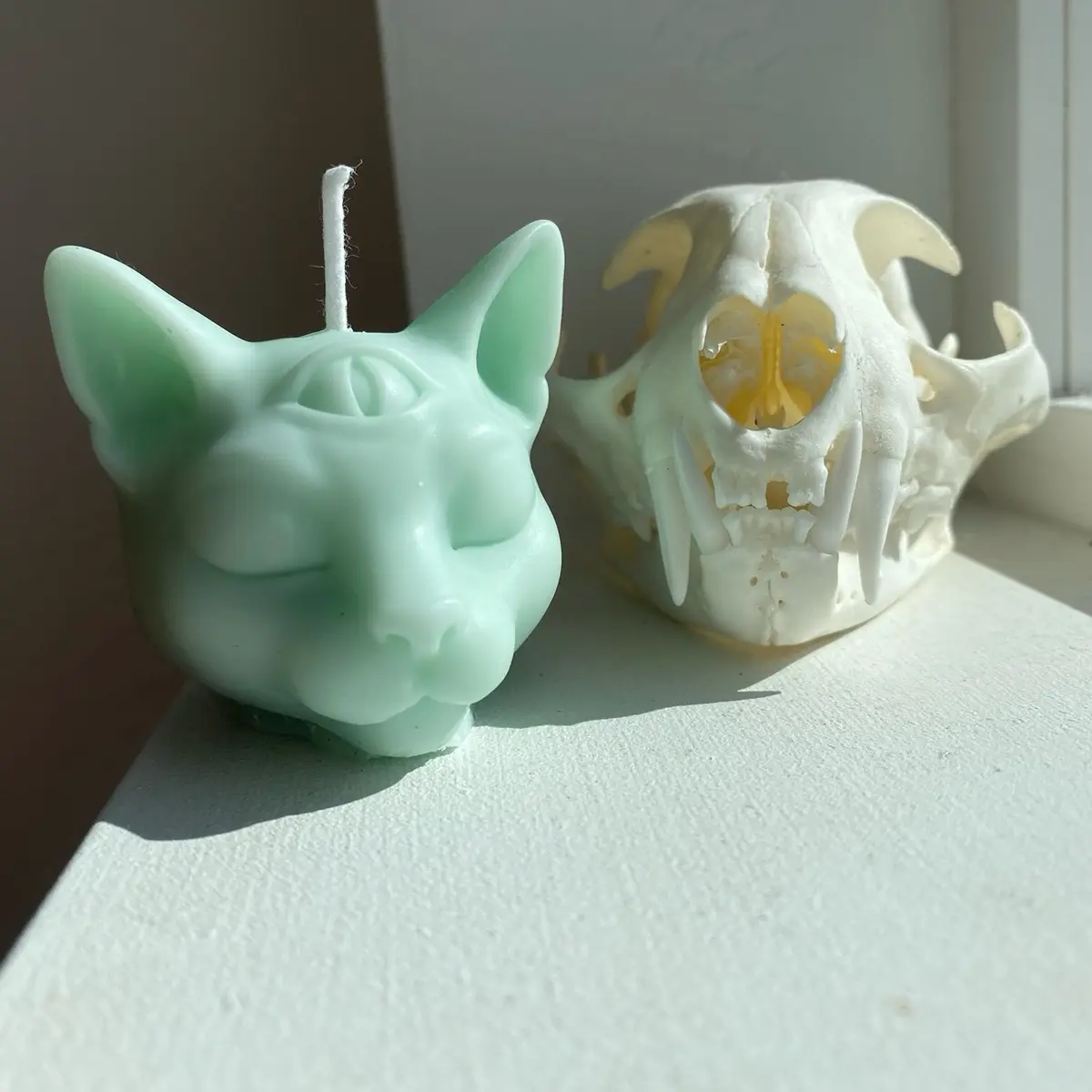Kitty Candle! Customizable. Moon Kitty & Third Eye Kitty. Decoration Ornaments