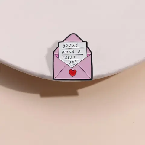 You're Doing A Great Job Letter Design Brooch, Cute Cartoon Badge for Bag & Clothes Decor, Fashion Accessories for Women & Men, Lapel Brooch, Durable Metal Pins, Alloy Brooch Pin
