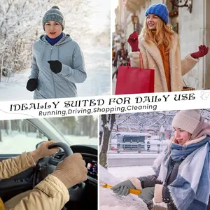 Women's Winter Cold Weather Gloves, 3-Pair Set, Windproof Elastic Cuff Touchscreen Texting Gloves for Snowboarding & Outdoor Sports, Three-Pair Set