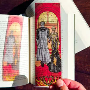 Throne of Glass Bookmark Aelin Rowan Stained Glass Bookmark, (Transparent Bookmark, Fantasy Book Reader Gift)