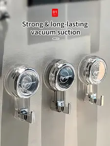 Suction Cup Hooks for Shower, Removable Towel Hooks for Bathroom Window Glass Door Wall, Bath Robe Looafh Wreath Hook for Hanging