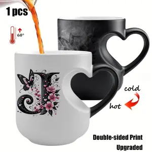Charming Bunny Mug, Warmth in Every Sip, Magic Color-Changing Mug, Heart-Handle Design, Perfect Valentine's Day Gift for Couples