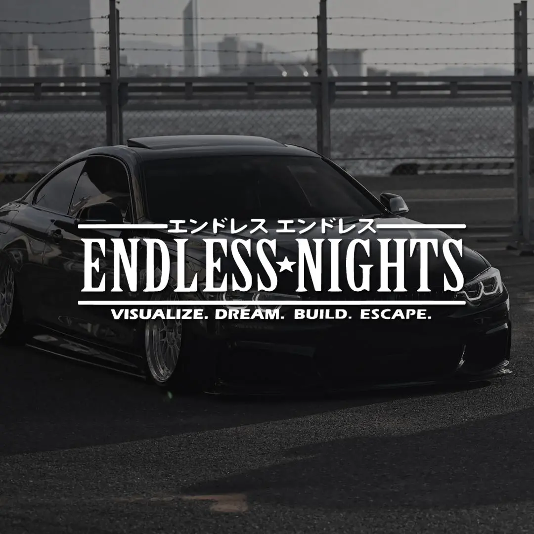 2026 New ENDLESS NIGHT JDM Car Window Decal Sticker Bumper Sticker, Windshield Banner, Body Modification Decorative Car Sticker For your Cars