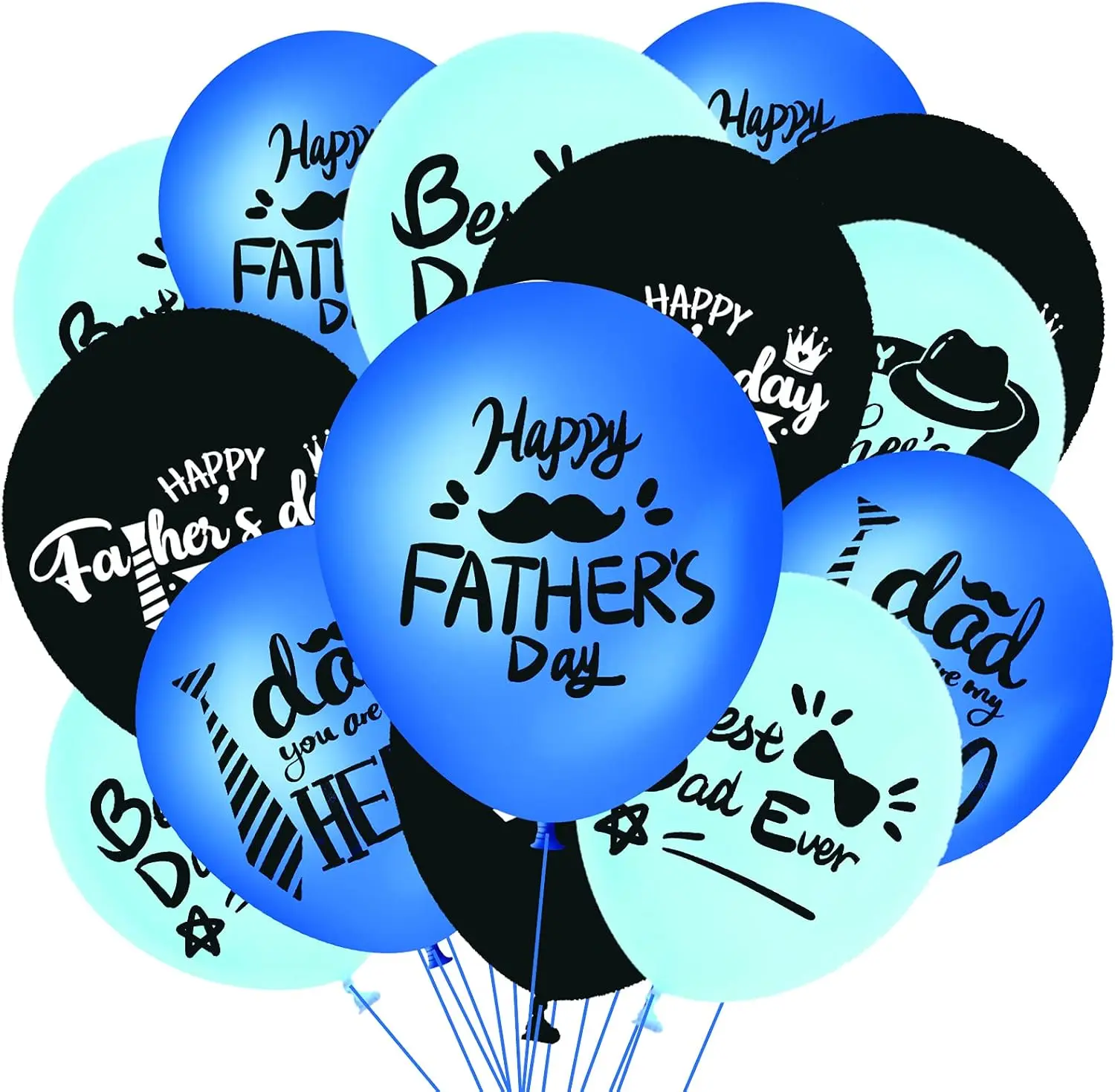 Fathers Day Gift 50PCS Happy Father's Day Party Decorations Latex Balloons - Best Dad Ever Party Supplies Favors Wall Decor Balloon