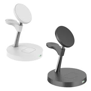 3 In 1 Magnetic Wireless Charger, Multifunctional 15W Fast Charging Station for iPhone & Apple Watch & AirPods & Samsung Galaxy Devices, Phone Accessories