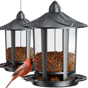 Birdream 2 Pack Bird Feeders for Outdoor Hanging, Assembly Required, 1-Min Easy Setup, Charming Castle Design, Attracting Cardinals Chickadees Goldfinches & Sparrows