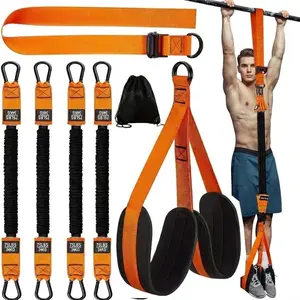 300Lbs Heavy-Duty Pull Up Assistance Bands With Wide Foot Pedal Multi-Level Resistance Level Training Equipment For Home Gym Workouts