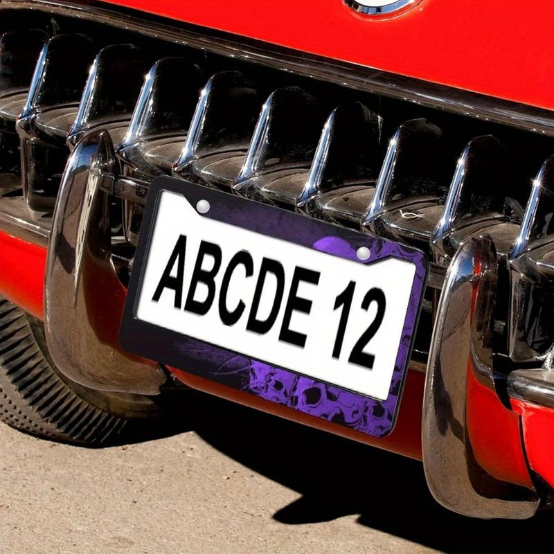 Car Licenses Plate Covers Holders Frames Purple Skulls Metal Auto Decor License Plate Frame Car Accessories with 2 Holes Universal Standard 12 x 6 inches for Women & Men Car Licenses Plate Covers Holders Frames Purple Skulls Metal Auto Decor License Plate Frame Car Accessories with 2 Holes Universal Standard 12 x 6 inches for Women & Men