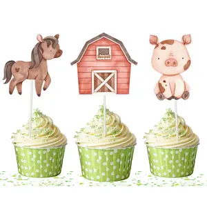 Charming Farmyard Friends Set Of 10 Cupcake Toppers