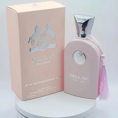 Lattafa Delilah Pour Femme EDP Spray (3.4 oz) - Adults' Elegant Floral Scent Perfume, EDP Fragranced Perfume with Vanilla, White Musk, Peony, Wild Lily - Long-Lasting Delightful Fragrance for Daily & Special Occasions
