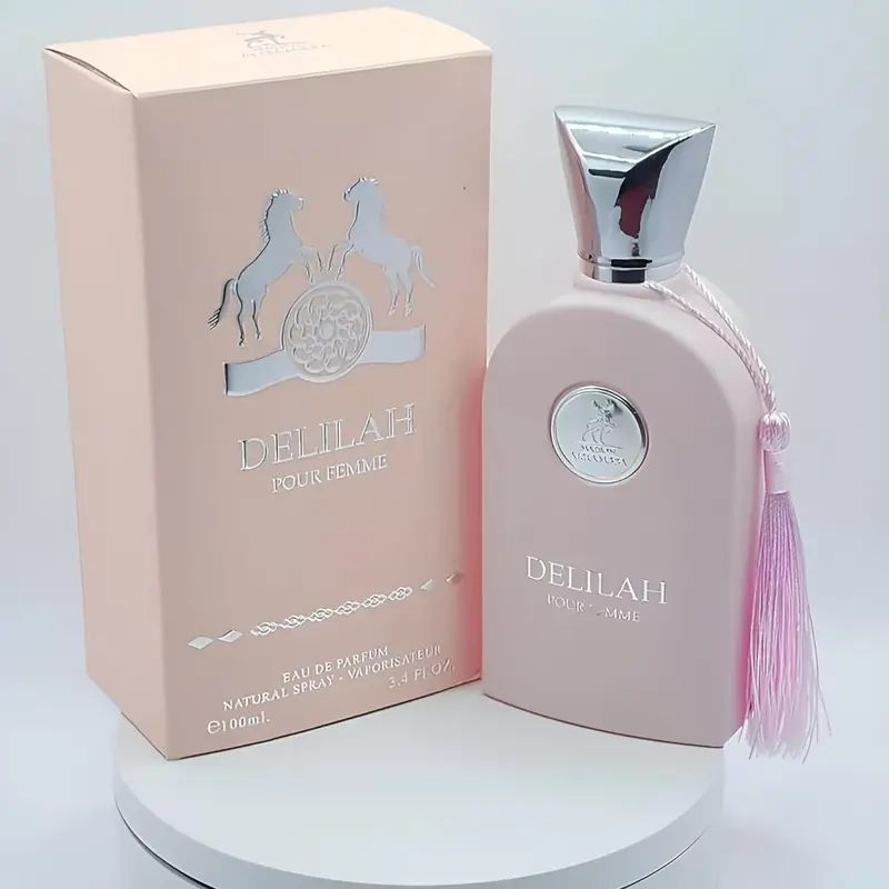 Lattafa Delilah Pour Femme EDP Spray (3.4 oz) - Adults' Elegant Floral Scent Perfume, EDP Fragranced Perfume with Vanilla, White Musk, Peony, Wild Lily - Long-Lasting Delightful Fragrance for Daily & Special Occasions