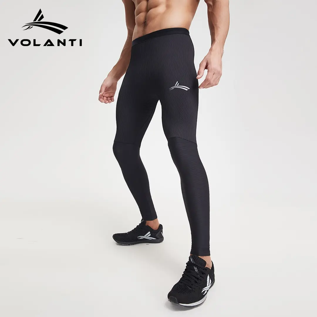 Volanti Smart Spin Series Men's Intelligent Thermostatic Compression Pants | High-Elasticity Quick-Dry Moisture-Wicking Tight-Fit for Road Running Marathon Gym Training