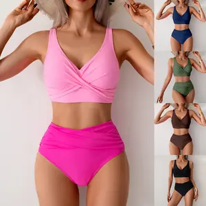 Sexy High WaistBiki pool ni Set forWomenTwoPiece Push UpTummy Control Bathing Suit july BeachVacationSwimwear#SpringGlow Up #SpringStatement beachwear women's fashion swim outfit party fashion sea crochet swimsuit swimdress wear plain style bikini cut top