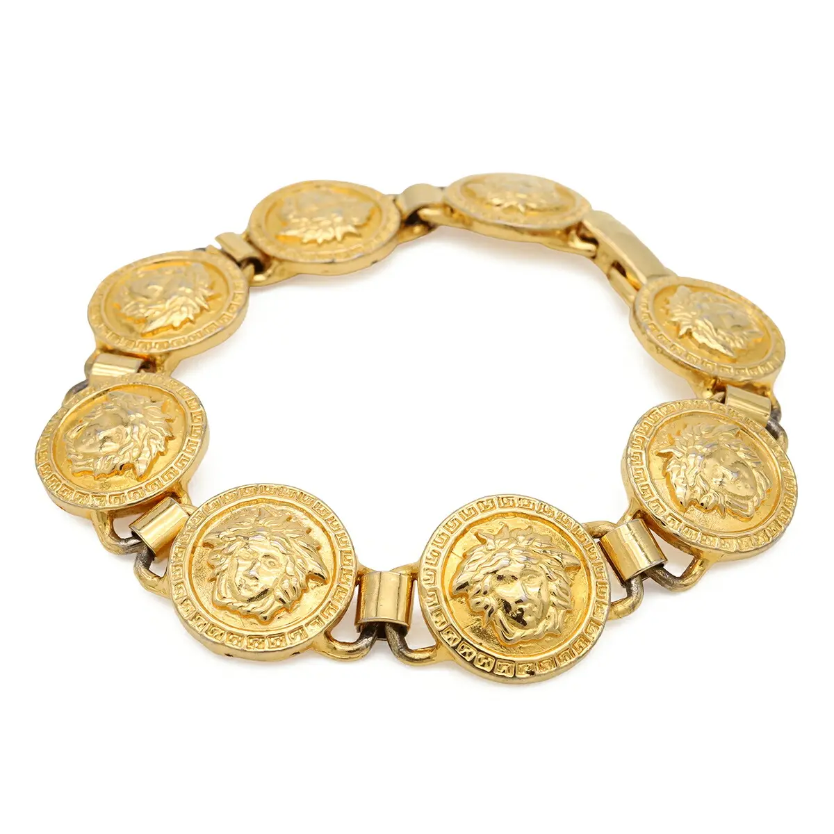 Pre-owned VERSACE Gold-plated Small Leather Goods Medusa Bracelet