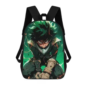 My Hero Academia Printed Backpack 17 Inch Shoulder Backpack Lightweight High-capacity Casual Daypack Bookbag