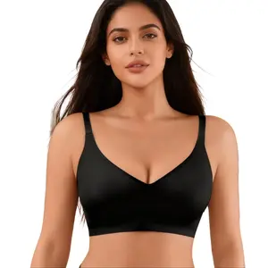 G.L Womens Comfortable Jelly Wireless Bras Push Up Bralettes Seamless Tshirts Bras Deep V Everyday Bras Breathable Womenswear summerwins