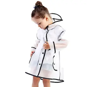 Children Waterproof Rain Poncho Raincoat, Baby Kids Hooded Transparent Protective Cover Rainwear