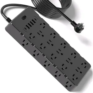 Heavy Duty Surge Protector Power Strip,1875W/15A,6 USB Ports,25 AC Outlets,4000J Surge Protection,6.5ft 14AWG Extension Cord,Flat Plug,Mountable,ETL Listed