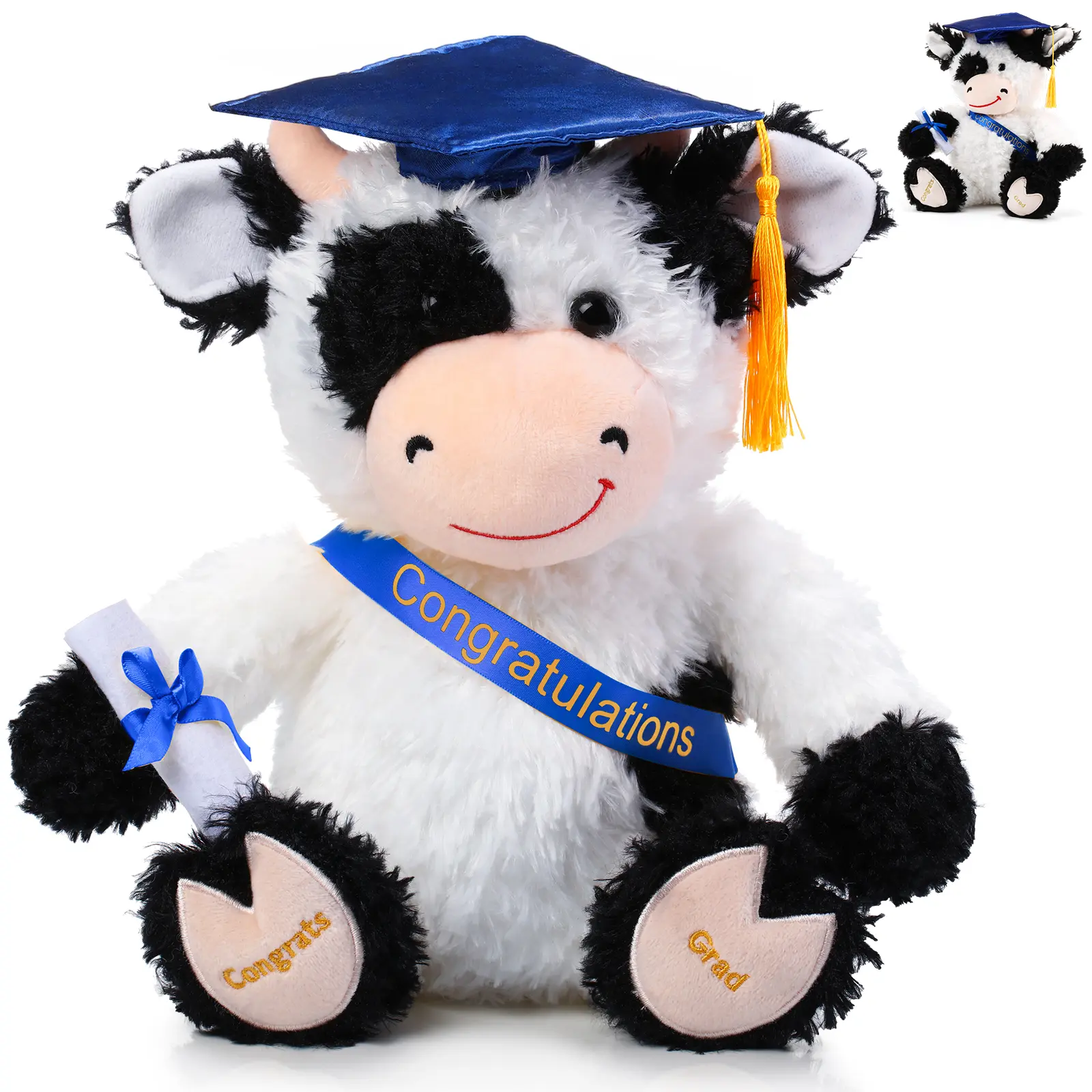 Cow Plush Toy - Blue
