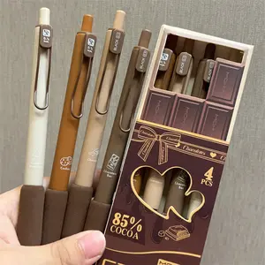 Set of 4 Gel Pens, 0.5mm Tip, Quick-Drying Ink, Large Capacity, Perfect for Signing & School Use, Stationery Set