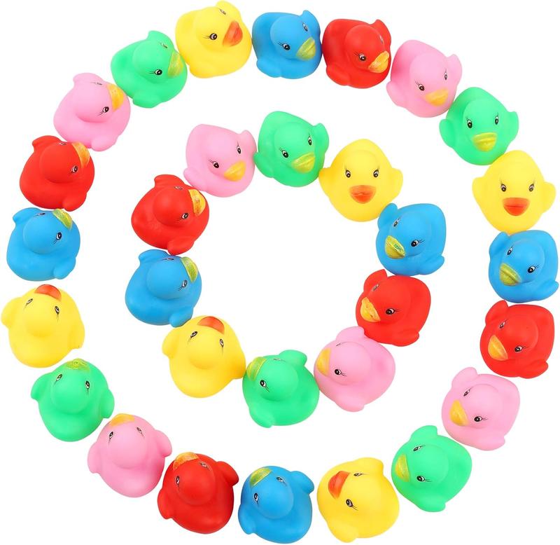 50 Pack Mini Rubber Ducks – Colorful Floating Bath Toys for Kids, Baby Shower, Pool Party, Birthday & Christmas Gifts