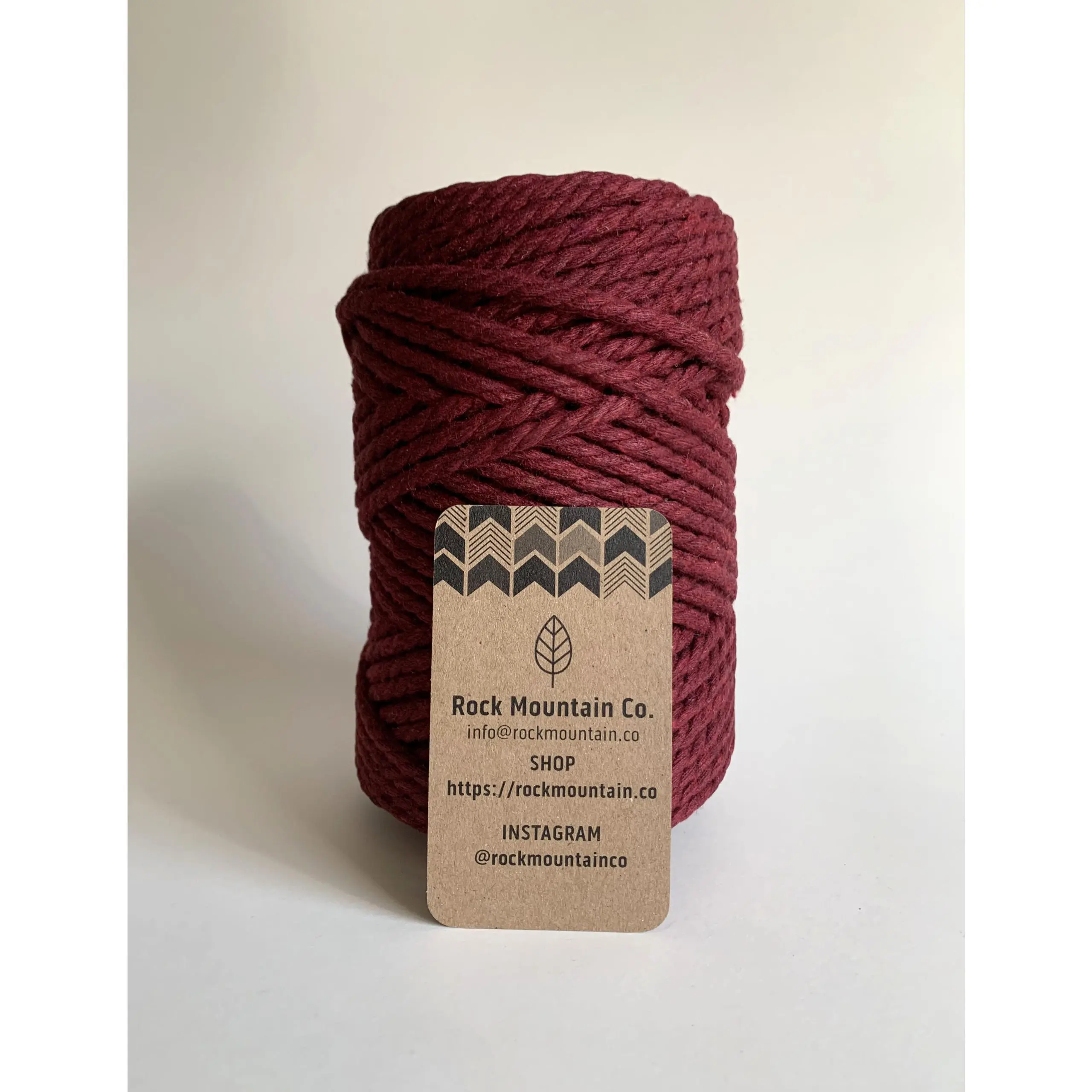 5mm 3 Ply Macrame Cord 3 Strand Twisted Cotton Craft Rope - Dark Red / Maroon / Burgundy Fiber Art String