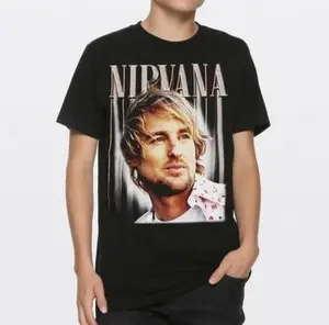 Vintage Owen Wilson Kurt Cobain Rock Tshirt Unisex