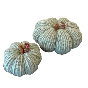 Knit Pumpkin, Stuffed Pumpkin, Fall Decor, Fall Decorations For Home, Pumpkin Decor, Farmhouse fall decor, Tiered Tray Decor, Rustic pumpkin