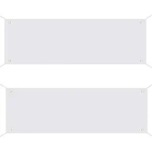 2 Pack Large Blank Banners, SUMERSHA 2 x 6 Feet Polyester Oxford Cloth White Banner with Hanging Rope for Wall Signs, DIY Painting, and Writing, Indoor Outdoor Display and Party Decoration