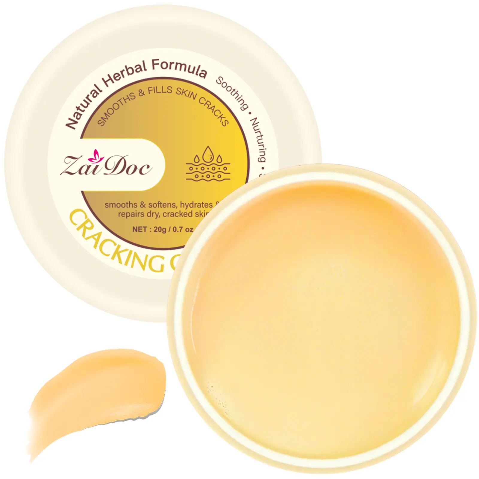 ZaiDoc Soothing Chapping Cream - Natural Herbal Formula to Repair Dry Cracked Feet! Smooth & Hydrate