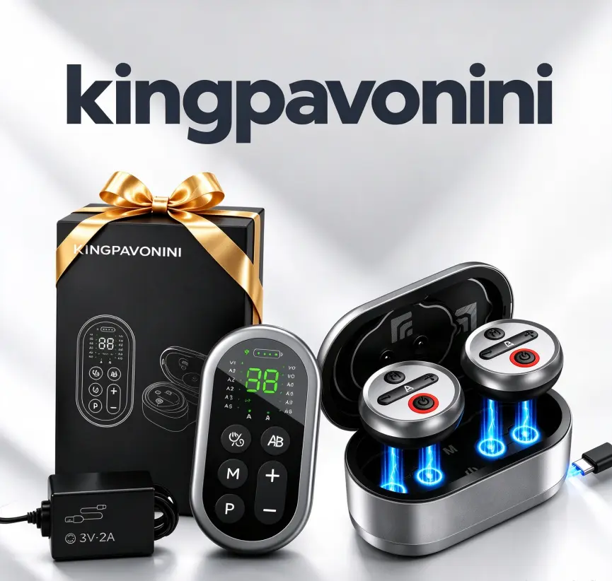 Kingpavonini Wireless TENS/EMS Muscle Stimulator - 48 Modes, 2 Channels, 30 Intensity Levels, Enhanced Performance, Accelerated Recovery, Pocket-Sized Portable Device for Back/Shoulder Soreness Relief, Vibratory Toy Intimate