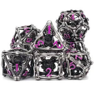 Purple Beholder Dice Set DND, Dragon Eye Dice, 7PC/Set Polyhedral Dice for Dungeons n Dragons Dices, RPG Dice, Eye Monster D&D Dice Gift