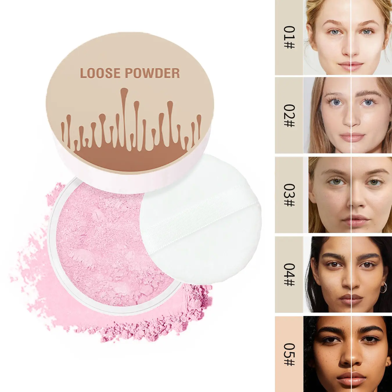 Women's Long-Wear Oil Control Cosmetic Setting Powder - Lightweight Matte Compact, Smooth Finish, All Skin Types, Professional Makeup & Daily Use