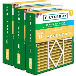 Filterbuy 20x20x5 Air Filter (3-Pack), Pleated MERV 11 Allergen Defense HVAC AC Furnace Air Filters for Amana, Coleman, Goodman, Maytag, York, & More