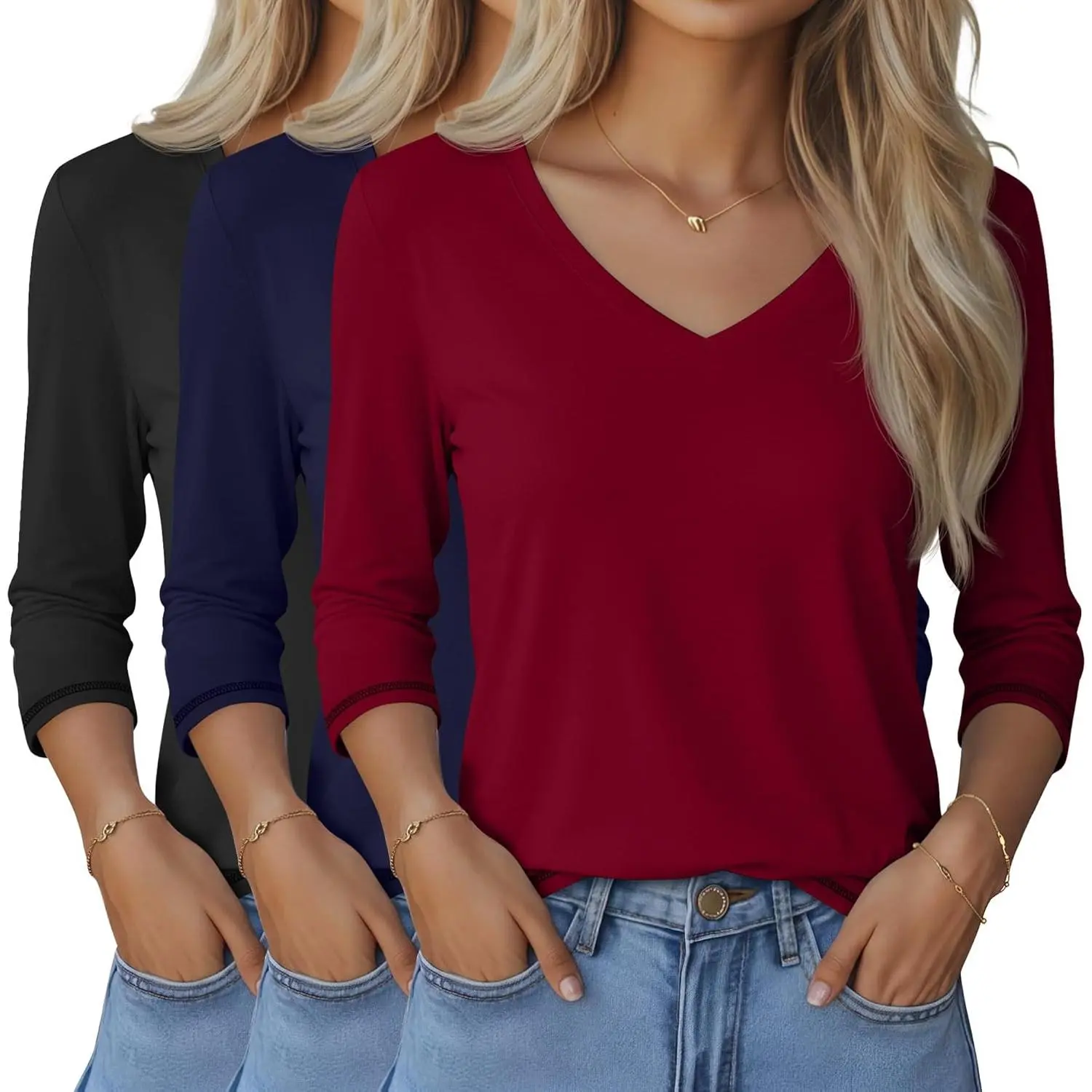 Black, Red, Navy Blue