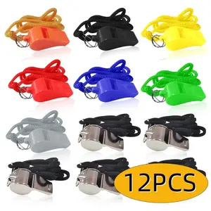 12-Pack Sports Whistles with Black Lanyards | Loud & Clear Sound for Coaches, Referees, Gym Teachers & Emergency Use