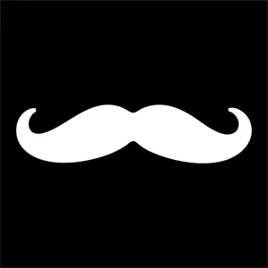 Mustache Vinyl Decal 7" x 1.7" by Pristine Graphics