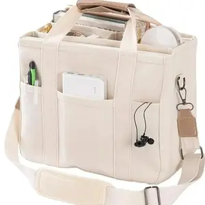 HomeDailyEss Large Capacity Multi-Pocket Shoulder Bag, with Dividers, Multi-functional Tote Bag Design, Strong Handle, Beige Color, Mom's Bag for Mother and Baby, Large Capacity Single Shoulder Crossbody Bag for Mothers, Multi-functional Handbag