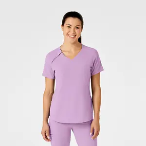 WonderWink Renew Zip Accent Scrub Top