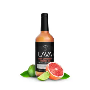 LAVA Premium Ruby Red Grapefruit Mix for Palomas, Greyhounds, Salty Dogs, and more. No Artificial Sweeteners. 1-Liter Natural Beverage
