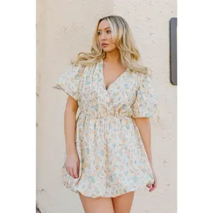 Alexis Floral Embroidered Bubble Mini Dress
