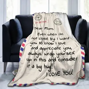 Throw Blankets Anniversary Birthday Gift for Mom from Daughter Son,Warm nap Blanket Dear Mom Blanket for Mother's Day, Super Soft Flannel Throw Blankets for Christmas Valentines Day for Bed Couch