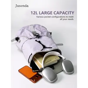 Jusenda 12L Lightweight Purple Drawstring Backpack, Waterproof Travel Backpack for School, Hiking, Camping & Cycling, Trail Companion Fits 13-in Laptop fathersdaygift