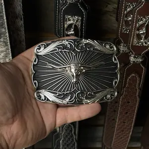 Western Belt Buckle - Aces, Longhorn, Praying Cowboy Design Fashion Accessory