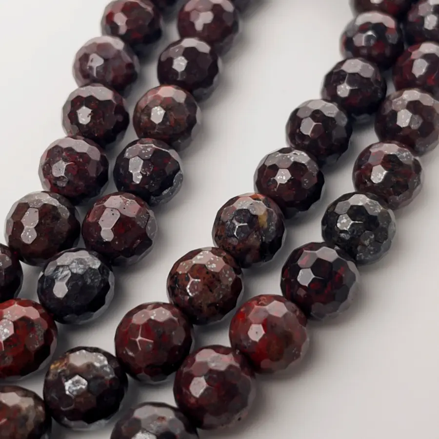 Natural Faceted Golden Strawberry Quartz - Crimson Ember Logic Bracelet