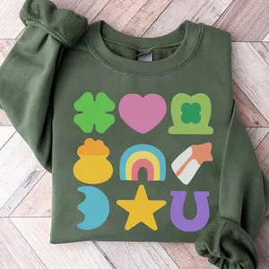 St Patrick's Day Lucky Charm Sweatshirt T-Shirt, Lucky Sweatshirt, Shamrock Sweater, Shamrock Rainbow Shirt, St Patricks Day Shirt, St Patty's Lucky Shirts, Trending Irish Sweater, Shamrock Lucky Sweater