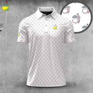 America Masters Style Golf Polo Shirt Fan-made Short Sleeve Lightweight Print Menswear Top