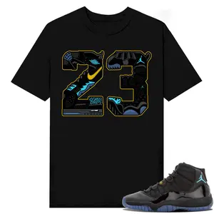 Unisex T-shirt To Match Sneakers Jordan 11 Retro Gamma - 23-Mashup. 100% Cotton for Casual Wear. Comfortable Summer Unisex T-Shirt to match Jordan Sneaker. Streetwear Style. urban outfitters