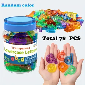 Roylanz 78pcs Translucent Lowercase Letters Toys, Math Manipulatives, Math Teaching Aid, Light Table Toys, Visual Learning Tools, Educational Learning, Learning Materials, Home School Supplies