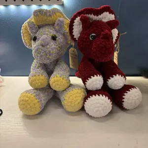 Triceratops stuffed Handmade Crochet Toy - Unique & Durable